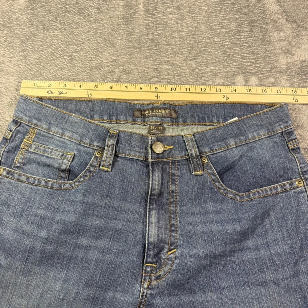 Cody James Mens Straight Leg Western Denim Jeans Medium Wash Blue 35x30